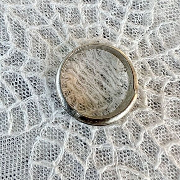 Vintage 60’s Turquoise Chip Handmade Unisex Band Ring - Picture 5 of 9